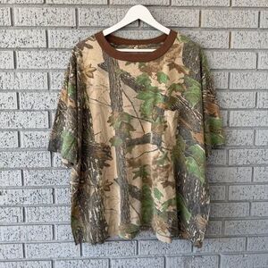 Vintage 90s Real Tree Camo Single Stitch T-Shirt Size XL Boxy Fit